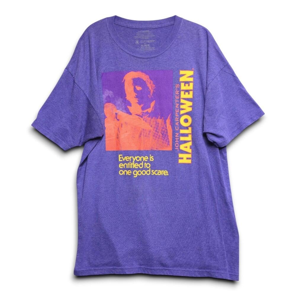 John Carpenters Halloween Michael Myers Purple Graphic T Shirt Mens XL